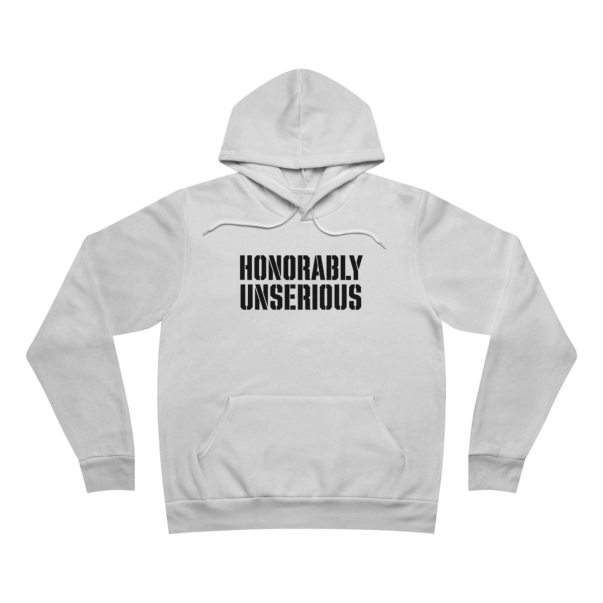 Honorably Unserious — Wordmark + Flag + Tagline Hoodie