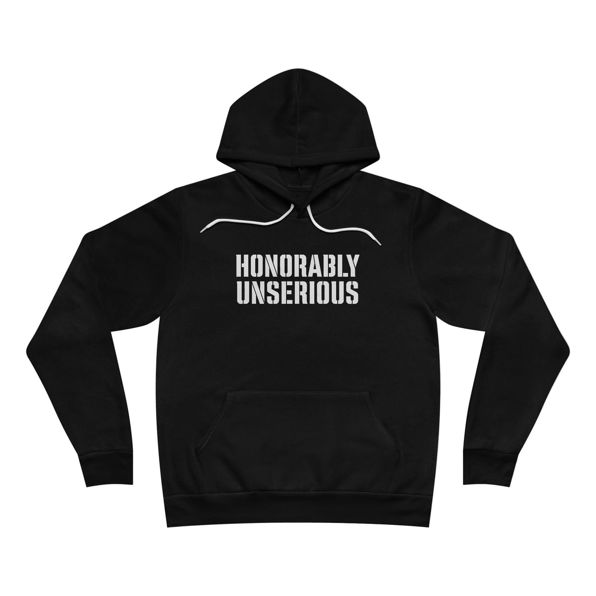 Honorably Unserious — Wordmark + Flag + Tagline Hoodie