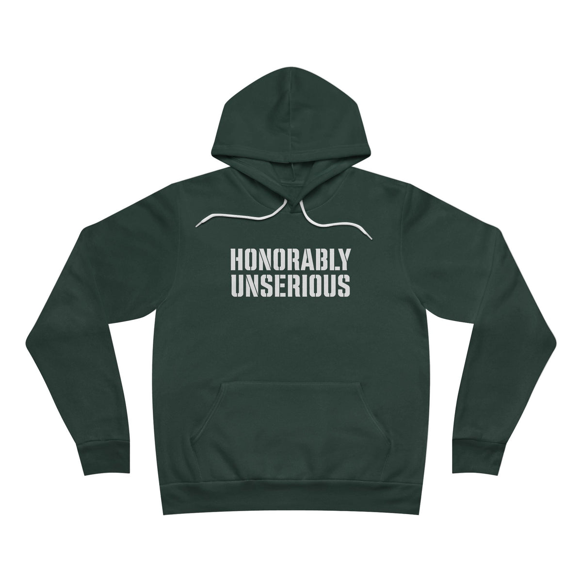 Honorably Unserious — Wordmark + Flag + Tagline Hoodie