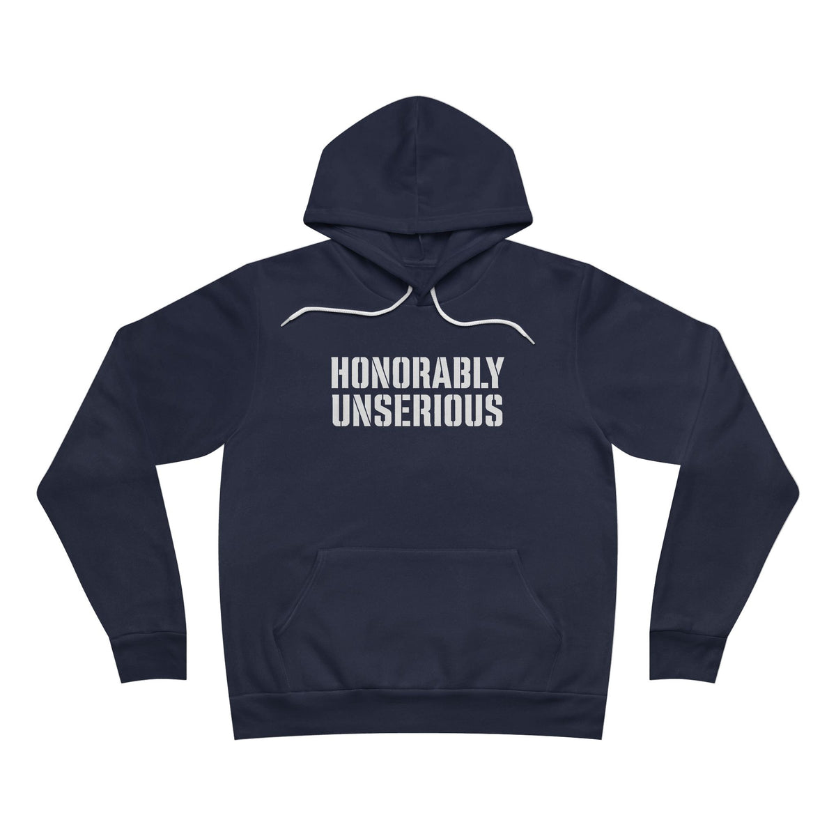 Honorably Unserious — Wordmark + Flag + Tagline Hoodie