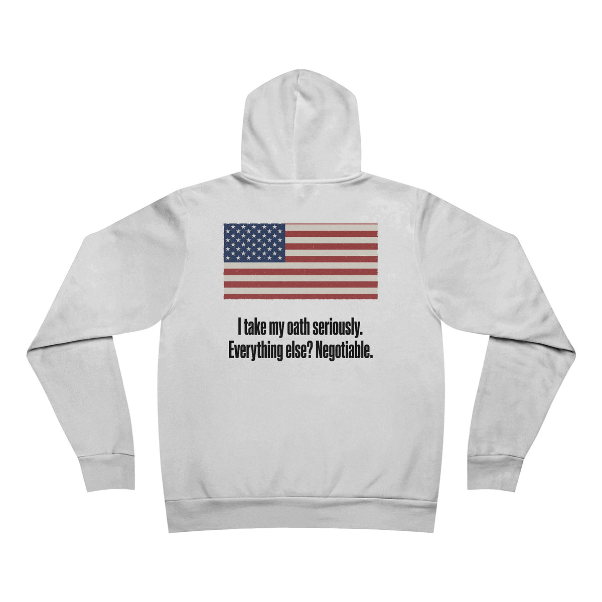 Honorably Unserious — Wordmark + Flag + Tagline Hoodie