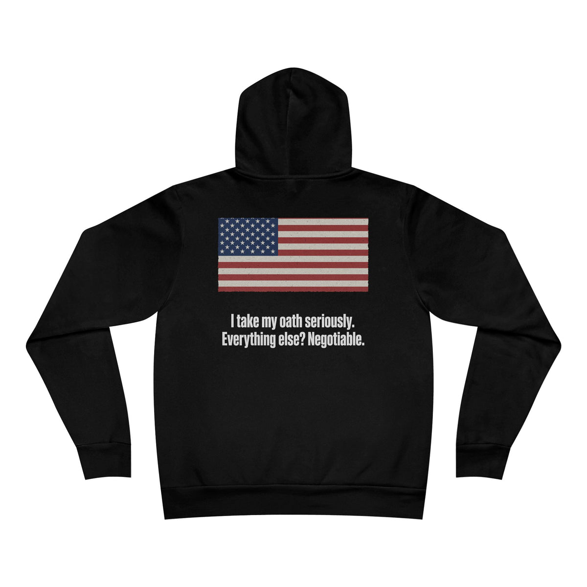 Honorably Unserious — Wordmark + Flag + Tagline Hoodie