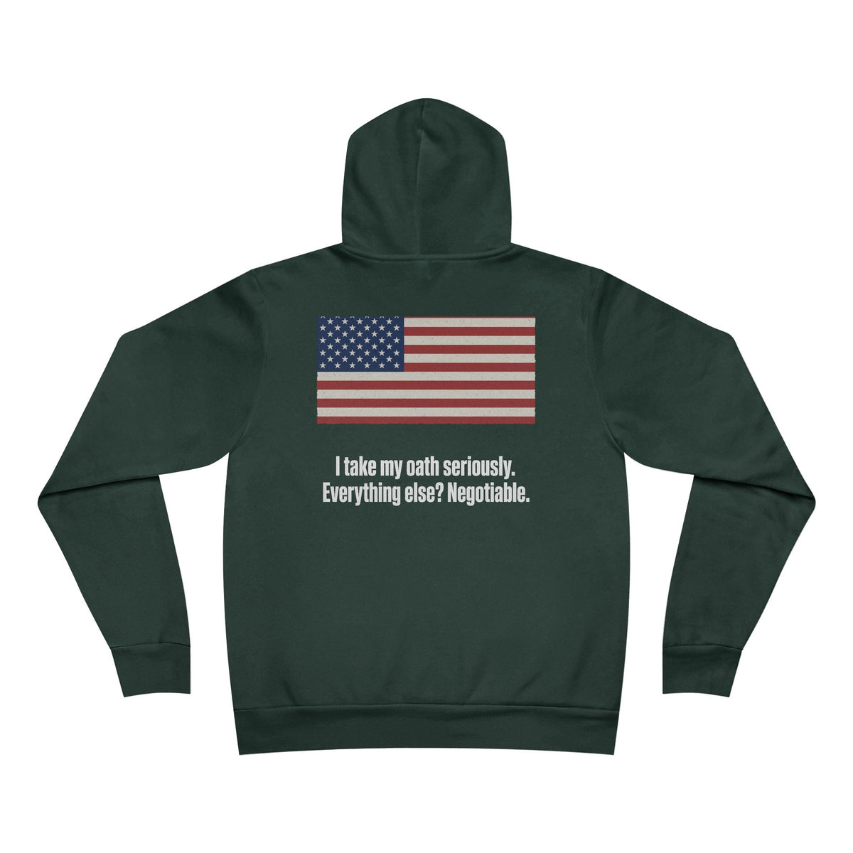 Honorably Unserious — Wordmark + Flag + Tagline Hoodie